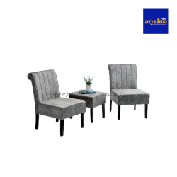 ชุดโต๊ะกาแฟ 2 ที่นั่ง เก้าอี้หนังฮอลแลนด์ สีเทา HOTEL SET HS-ANA(1+2)388 เฟอร์นิเจอร์