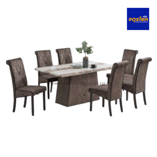 ชุดโต๊ะอาหาร 6 ที่นั่ง รุ่น มาเบอตั้น MARBLETON/M-959/388 เฟอร์นิเจอร์