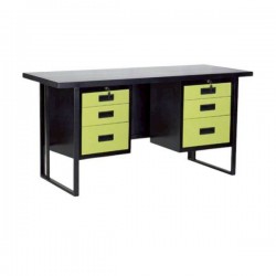 โต๊ะเหล้กขาคู่หน้าเหล้ก 6 ฟุต (ลิ้นชัก 2 ข้าง)