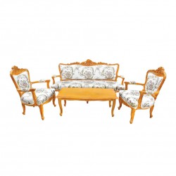 ชุดรับแชกหลุยส์ชบา+โต๊ะกลางหลุยส์ชบา-สีธรรมชาติ