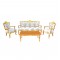 ชุดรับแชกหลุยส์ชบา+โต๊ะกลางหลุยส์ชบา-สีธรรมชาติเดินทอง