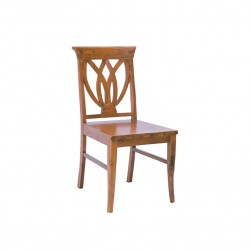 เก้าอี้ดอกบัว-พื้นไม้จริง