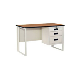 โต๊ะเหล็กขาคู่หน้าไม้ TW4D1